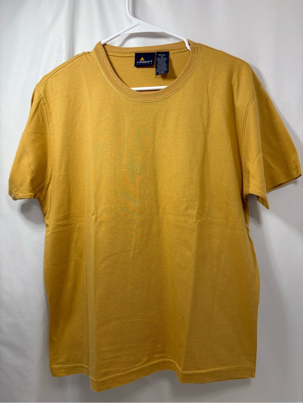 Vintage Lizsport Petite Women's Short-Sleeve Crewneck Tee - Mustard Yellow
